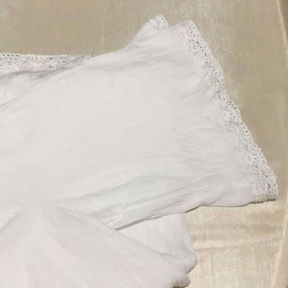 Krazy Kat Gauze w/ Crochet Trim White Blouse - Picture 4 of 9